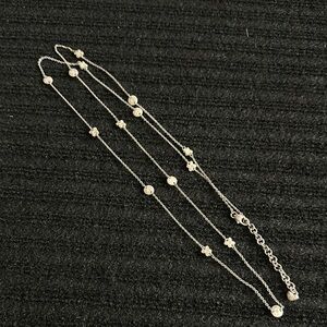 Retired Brighton Silver Double-Strand Necklace with Beads